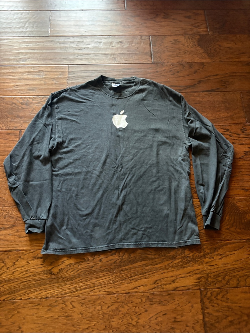 Vintage Apple PowerBook Long-Sleeve Logo Tee - Charcoal Black Size XL